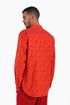 Long sleeves shirt in printed cotton with round collar